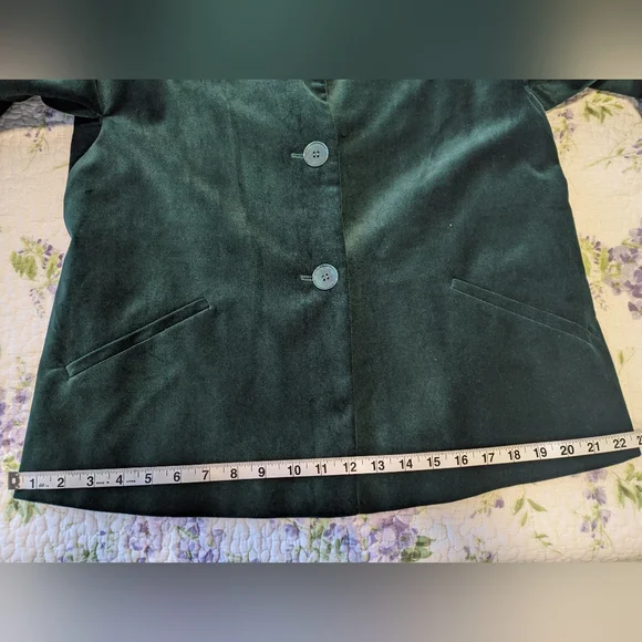 Blazer/Jacket Talbots Hunter Green  Velour, Lined, Size 8, NWOT - Picture 7 of 10